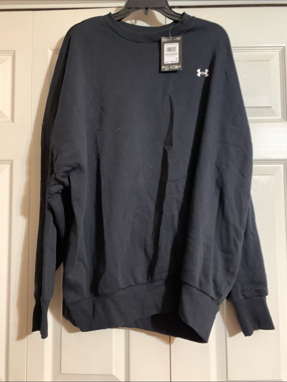 NWT 1X Under Armour Black crew neck Sweatshirt